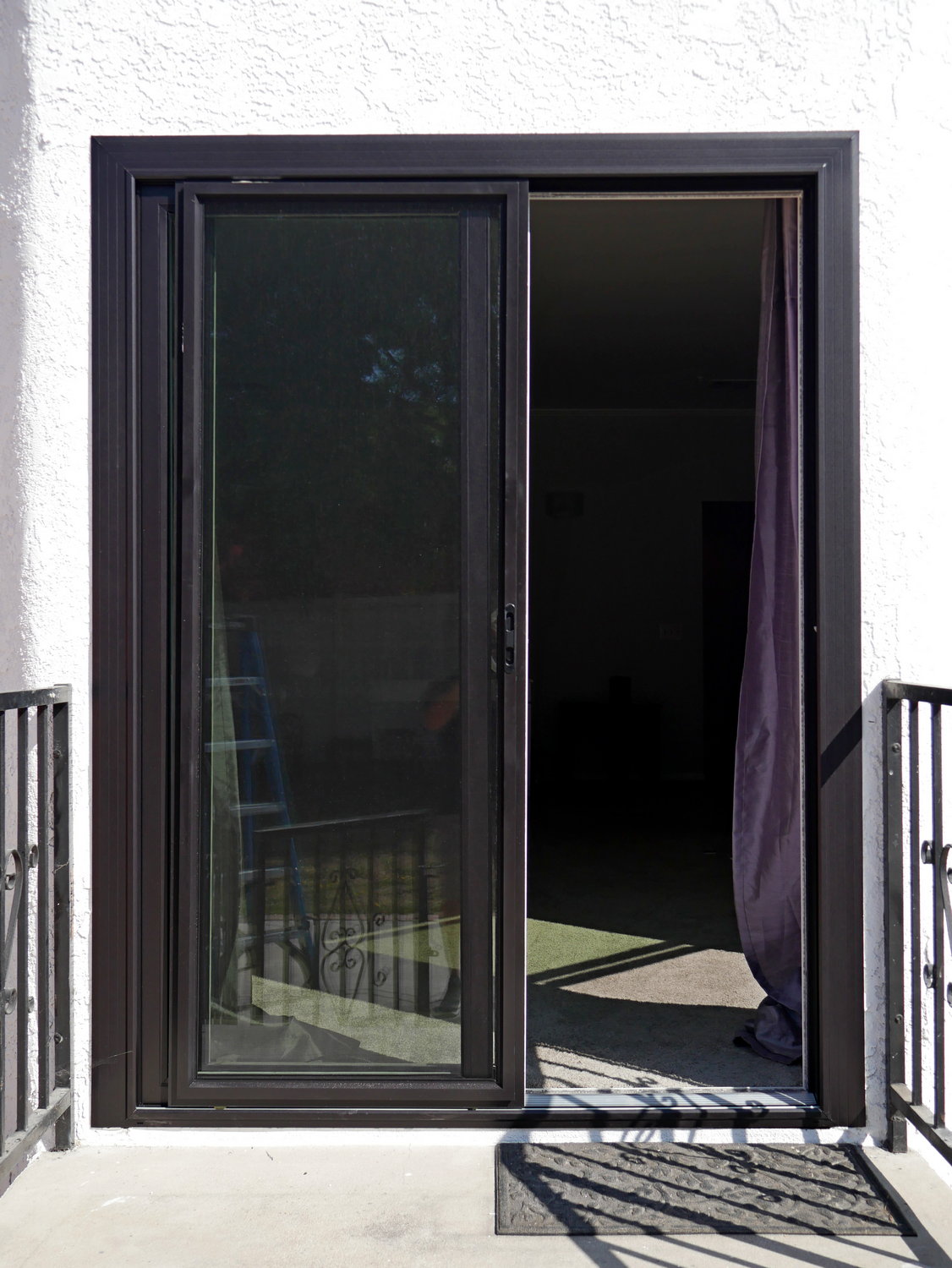 black patio door