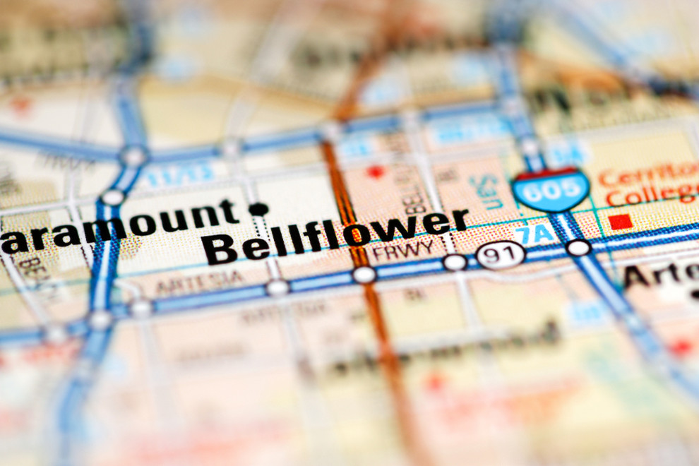 Bellflower, California on map