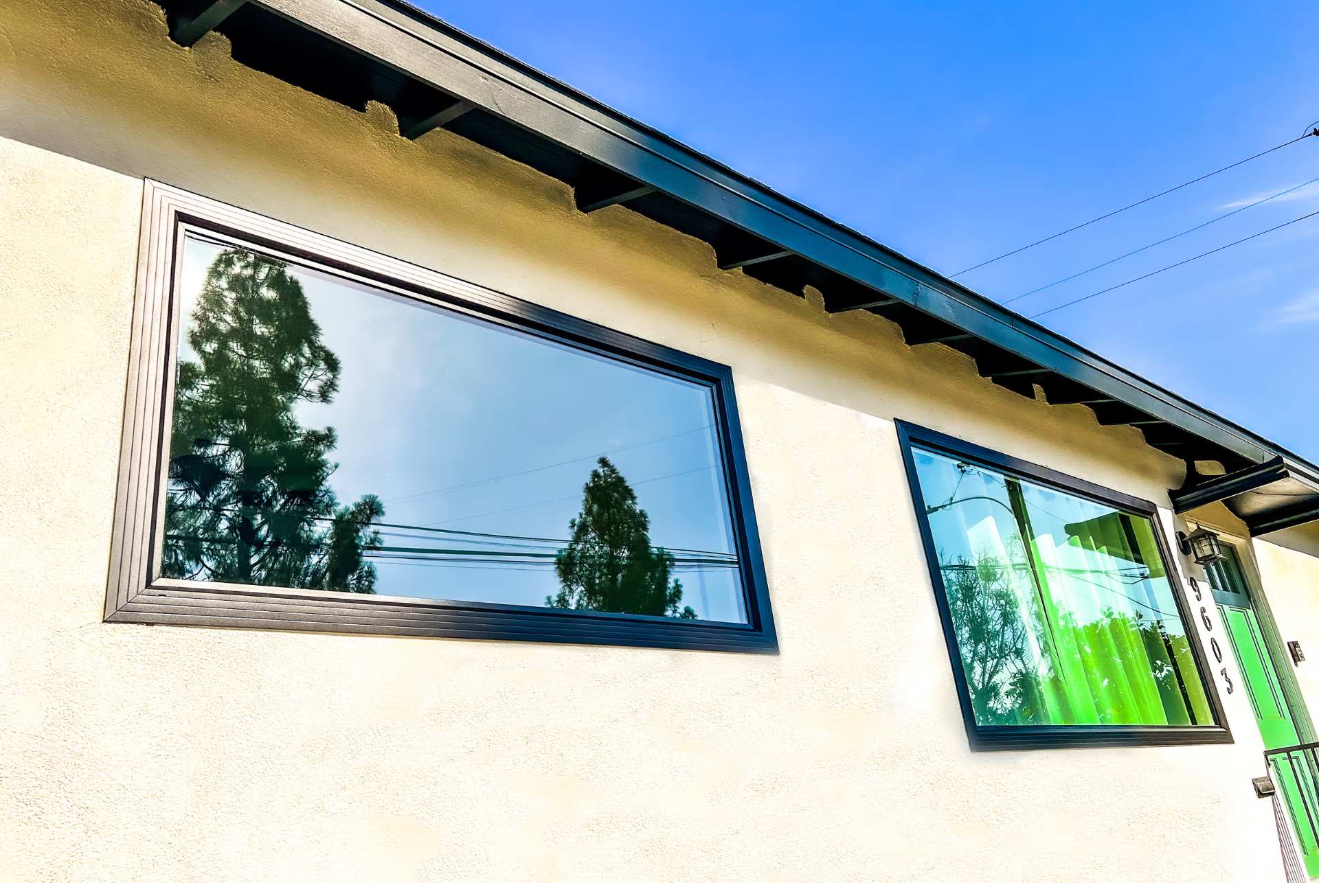 write me a metatag description on Family Home Improvements' latest black vinyl retrofit enery efficient window installation in Montclair, CA